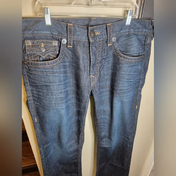 True Religion Ricky Big T Men's Blue Jeans - Picture 3 of 13